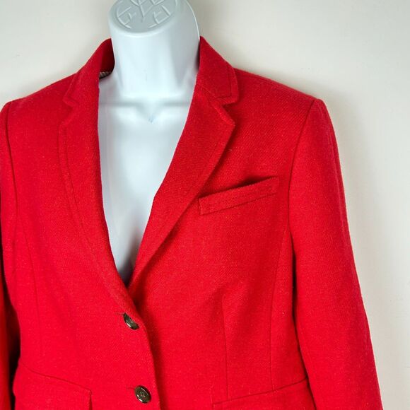 Talbots Classic 2 Button Red Wool Blend Blazer size 10P - Picture 13 of 16